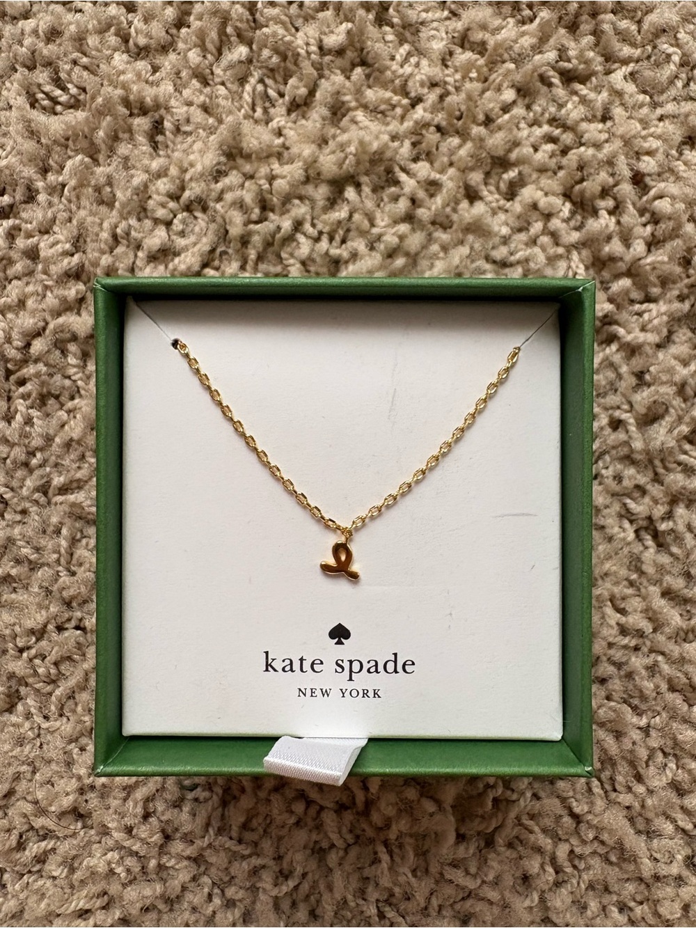 kate spade gold L initial pendant necklace